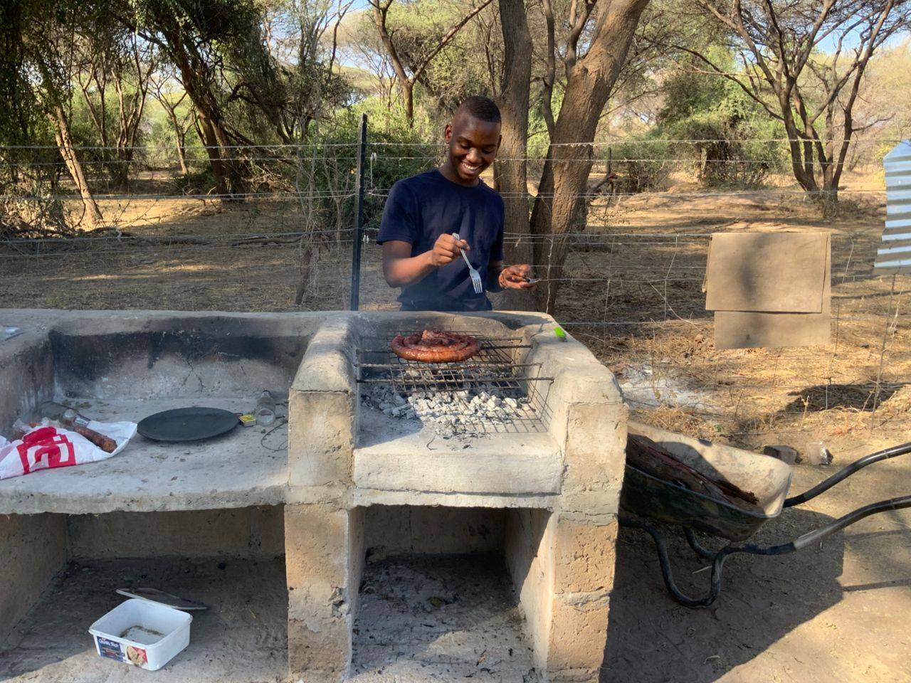 Cooking on a braai stand at Lorato